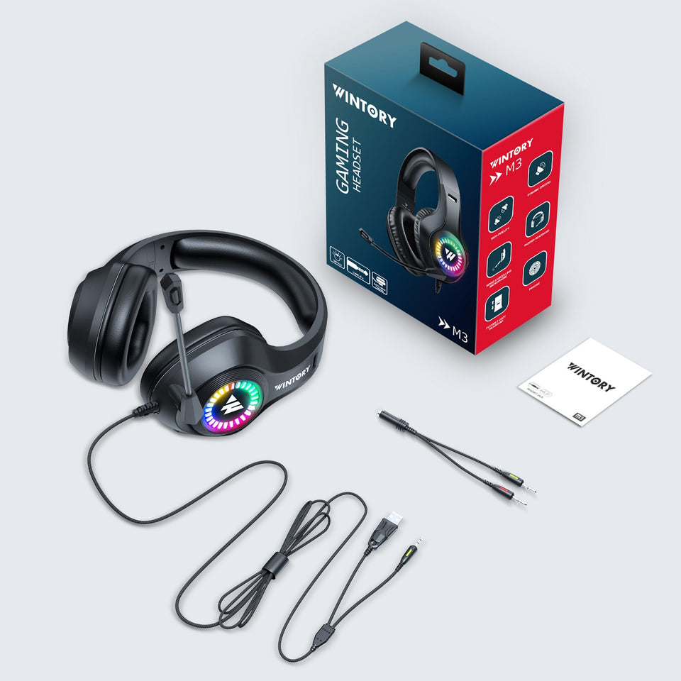 Auriculares para juegos con cable, auriculares luminosos para eSports, teléfonos móviles, ordenadores, auriculares con anclaje geniales