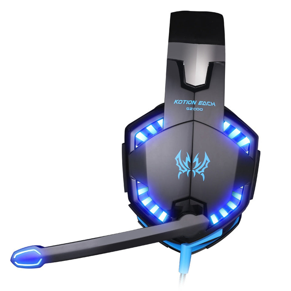 Auriculares para juegos G2000 con diadema, iluminación con cable, graves potentes, para ordenador, eSports y PS4.