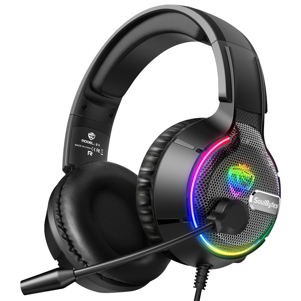 Auriculares para juegos Soulbytes S19 con cable RGB, auriculares para ordenador y auriculares para juegos Anchor.