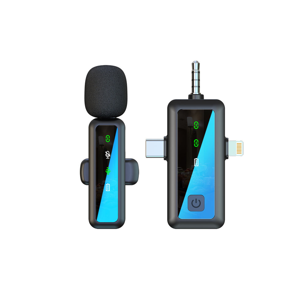Micrófono de solapa inalámbrico para exteriores, transmisión en vivo por computadora, reducción de ruido, micrófono pequeño universal
