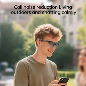 Gafas inalámbricas Bluetooth 6.0 inteligentes con IA para escuchar música, hacer llamadas, practicar deporte, batería de larga duración y traducción automática.