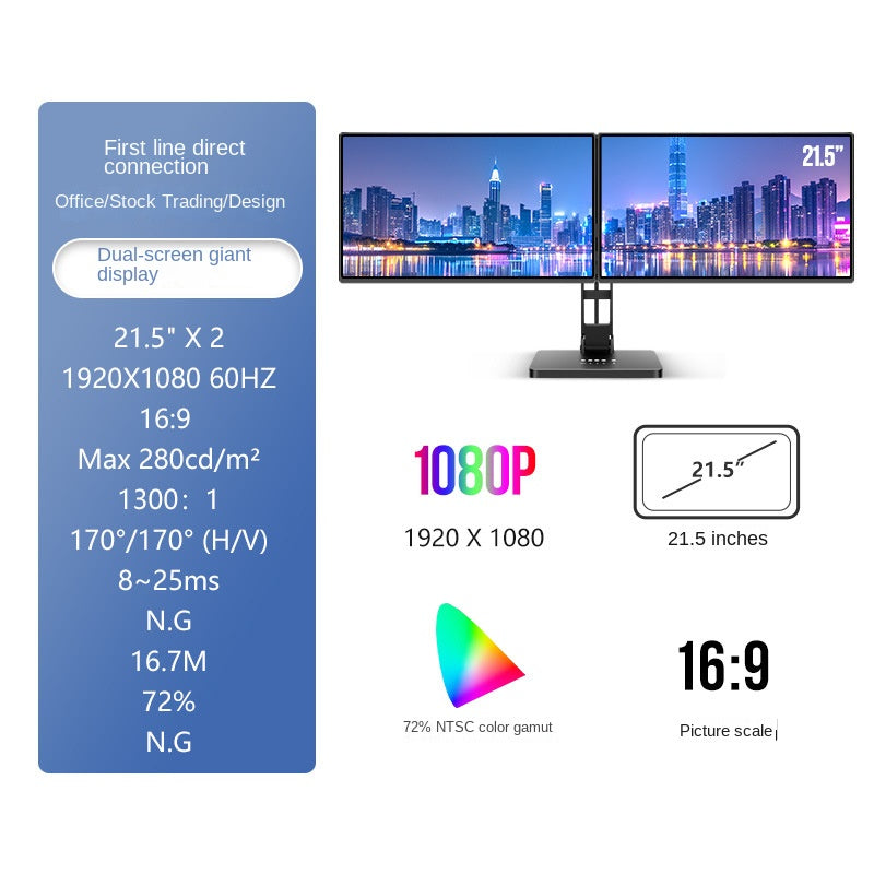 G-STORY Oficina de Comercio de Acciones Transfronterizo, Monitor HD de 23,4 pulgadas para Extensión de Pantalla Dual para Portátil/Ordenador