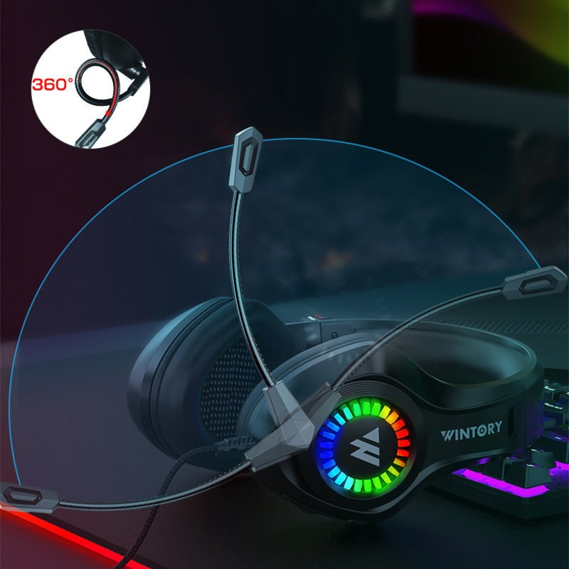 Auriculares para juegos con cable, auriculares luminosos para eSports, teléfonos móviles, ordenadores, auriculares con anclaje geniales