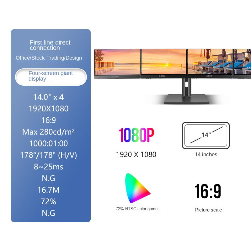 G-STORY Oficina de Comercio de Acciones Transfronterizo, Monitor HD de 23,4 pulgadas para Extensión de Pantalla Dual para Portátil/Ordenador