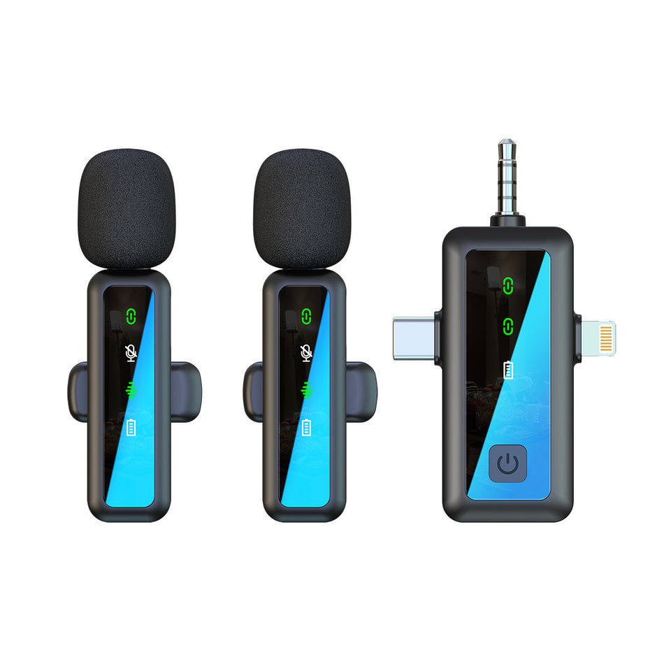 Micrófono de solapa inalámbrico para exteriores, transmisión en vivo por computadora, reducción de ruido, micrófono pequeño universal