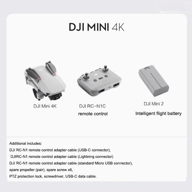 DJI Mini 4K Ultra HD Mini Drone aéreo Capitán con alcance inteligente, disparo y control remoto