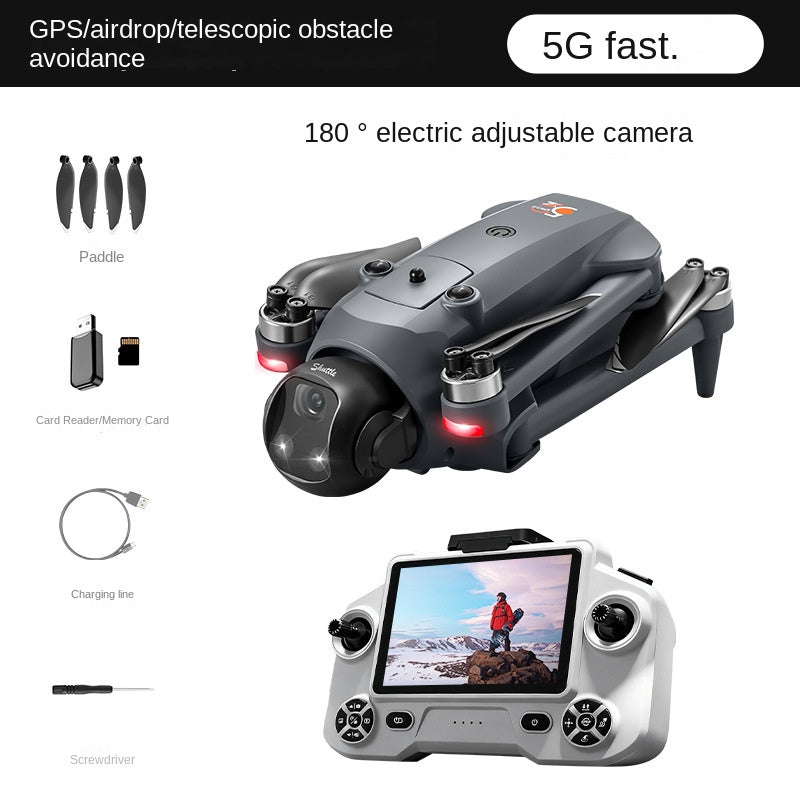 Dron YL059 GPS con control remoto, aeronave sin escobillas, función de lanzamiento, evasión de obstáculos y control de pantalla 5G.