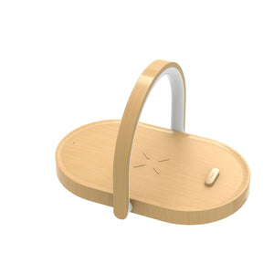 Cargador inalámbrico para teléfono móvil de 15 W, cargador inalámbrico multifunción, lámpara de mesilla de noche con cargador inalámbrico y luz nocturna.