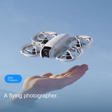 DJI Neo 4K, dron portátil para vlogs, fotografía aérea, ideal para principiantes, camping, turismo y vuelo con seguimiento inteligente mediante IA.