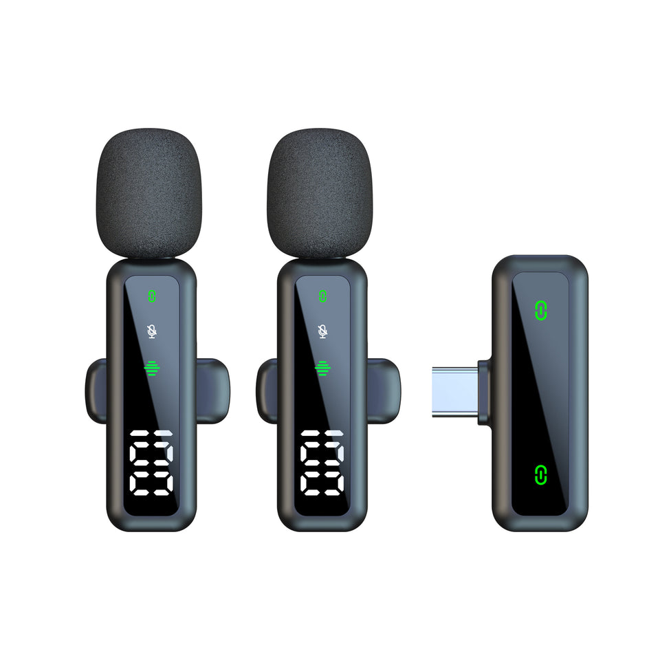 Micrófono de solapa inalámbrico para exteriores, transmisión en vivo por computadora, reducción de ruido, micrófono pequeño universal