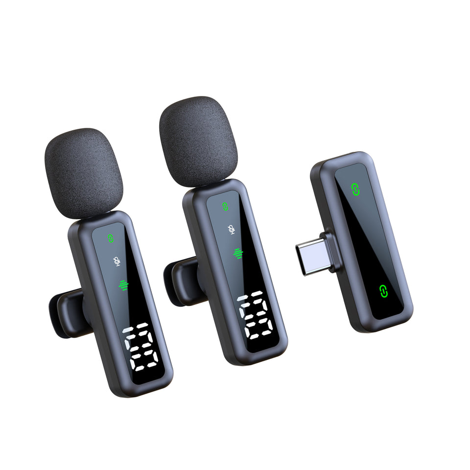 Micrófono de solapa inalámbrico para exteriores, transmisión en vivo por computadora, reducción de ruido, micrófono pequeño universal