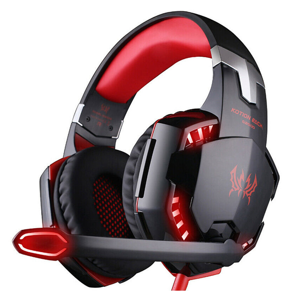 Auriculares para juegos G2000 con diadema, iluminación con cable, graves potentes, para ordenador, eSports y PS4.