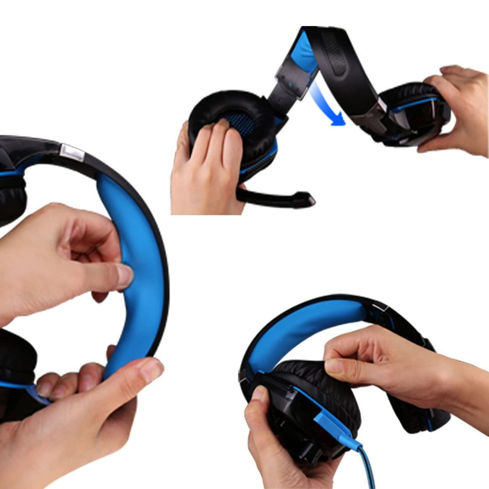 Auriculares para juegos G2000 con diadema, iluminación con cable, graves potentes, para ordenador, eSports y PS4.