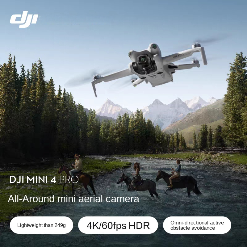 DJI Mini 4 Pro, una mini cámara aérea todo en uno de DJI, es un dron de nivel básico que realiza tomas panorámicas de forma inteligente.