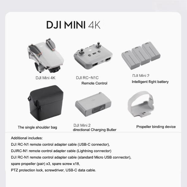 DJI Mini 4K Ultra HD Mini Drone aéreo Capitán con alcance inteligente, disparo y control remoto