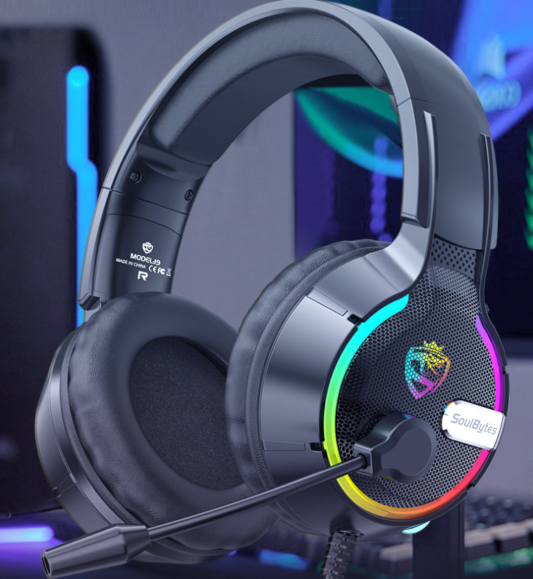 Auriculares para juegos Soulbytes S19 con cable RGB, auriculares para ordenador y auriculares para juegos Anchor.