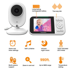 Monitor para bebés de 2,8 pulgadas, dispositivo de monitoreo para bebés