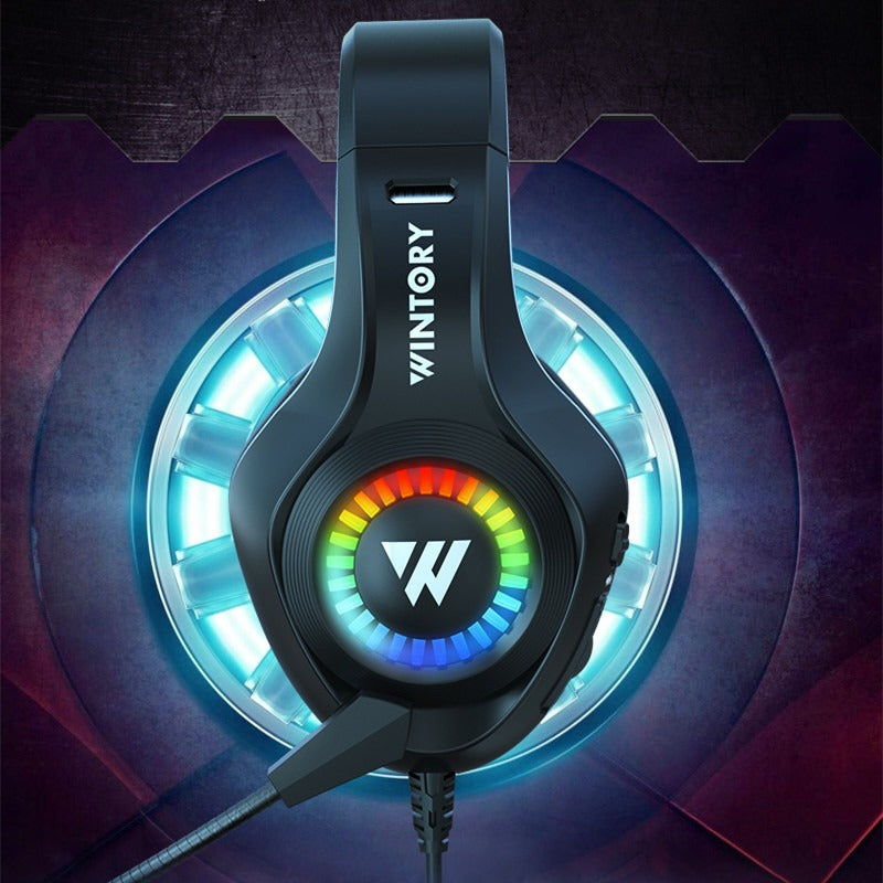 Auriculares para juegos con cable, auriculares luminosos para eSports, teléfonos móviles, ordenadores, auriculares con anclaje geniales